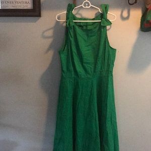 Green BOW fit & Flare dress